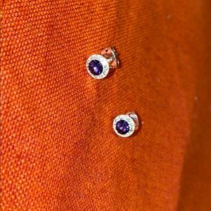 Purple earring .925 sterling silver